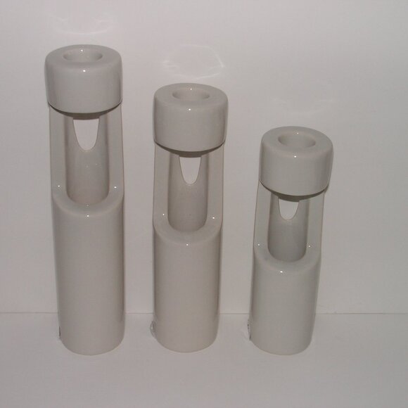 Mikasa Truck Bloom Set of 3 Vases Gray Ceramic - Picture 13 of 16